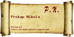 Prokap Nikola névjegykártya
